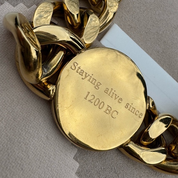 ST. MORAN David 18k GP Star Of David Gold Coin Chain Judaica Necklace - Picture 6 of 9